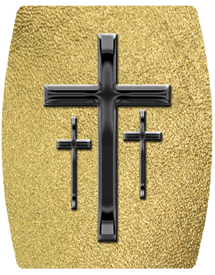 DNSHEND 517 BK SH GD Black 3 Crosses Shimmer Gold